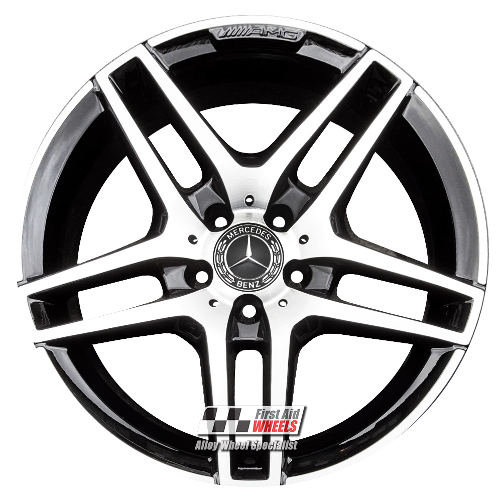 [R409DCB] R409DCB EXCHANGE SERVICE - MERCEDES E CLASS S212 W212 4x18" AMG GLOSS BLACK DIAMOND CUT ALLOY WHEELS