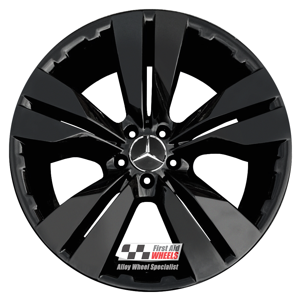 [R434GB] R434GB EXCHANGE SERVICE - MERCEDES GL ML 4x20" GENUINE 5 TWIN SPOKE GLOSS BLACK ALLOY WHEELS