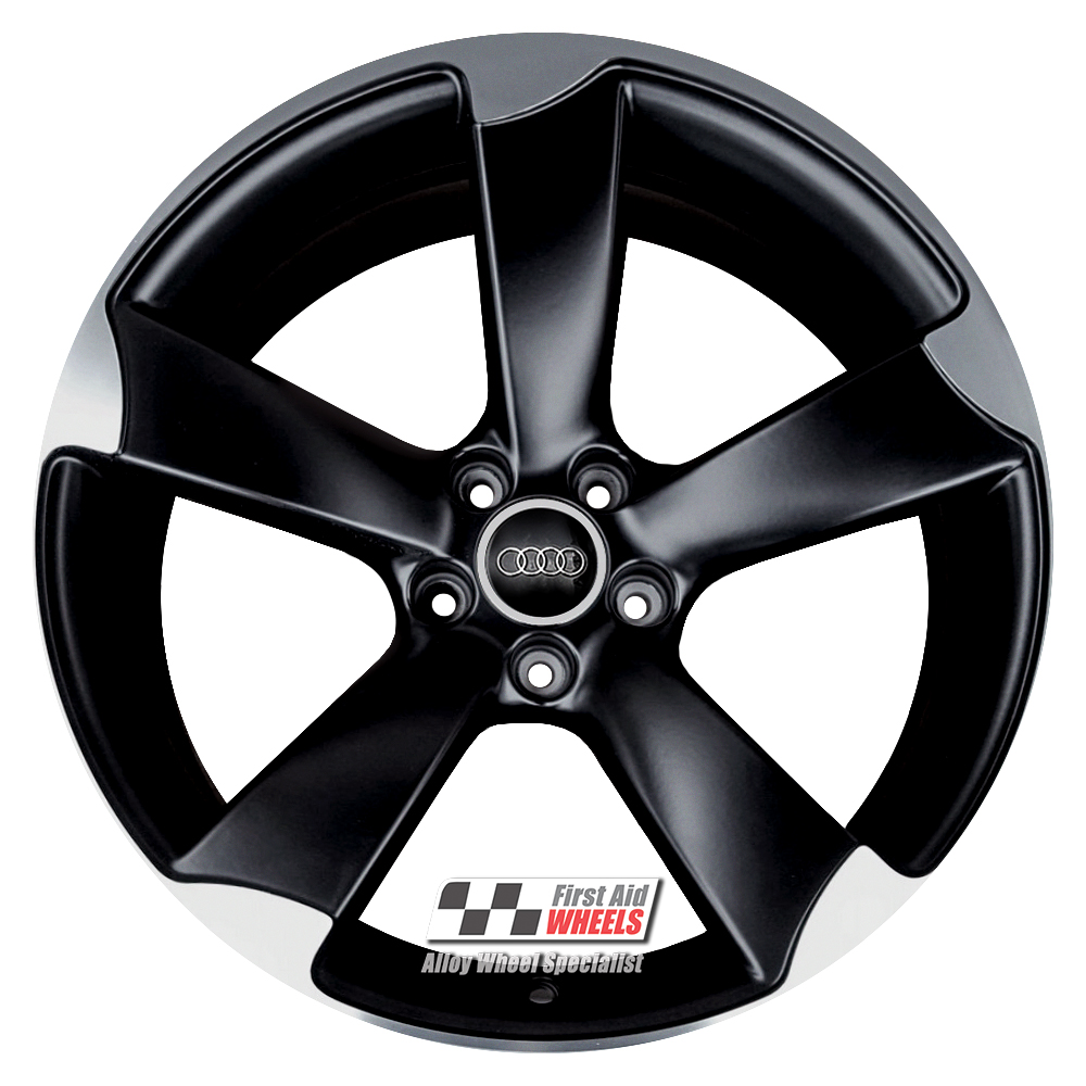 [R449DBS] R449DBS EXCHANGE SERVICE - AUDI A5 8T S5 4x19" GENUINE ROTOR SATIN BLACK DIAMOND CUT ALLOY WHEELS