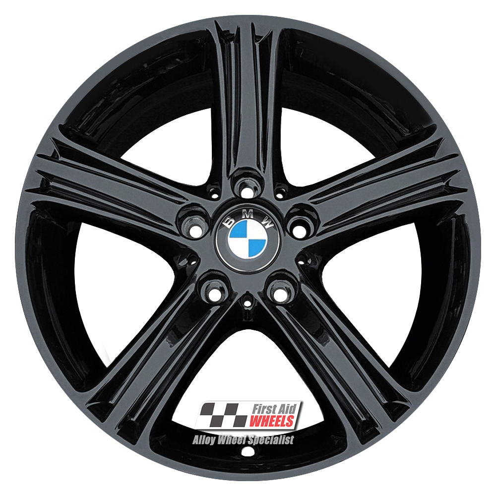[R463GB] R463GB EXCHANGE SERVICE - BMW 3/4 SERIES 4x17" GENUINE STYLE 393 GLOSS BLACK ALLOY WHEELS