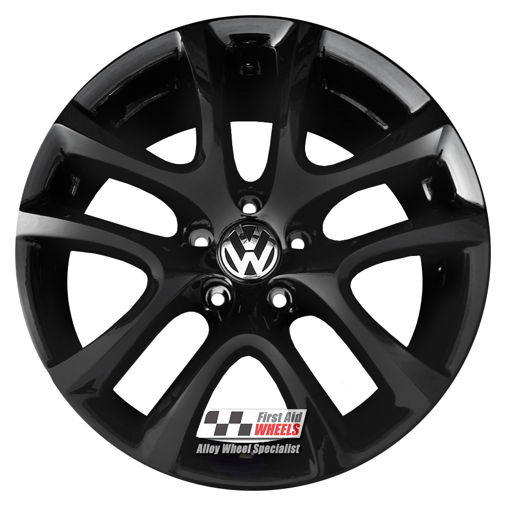 [R471GB] R471GB EXCHANGE SERVICE - VW SCIROCCO 4x17" GENUINE DONINGTON GLOSS BLACK ALLOY WHEELS