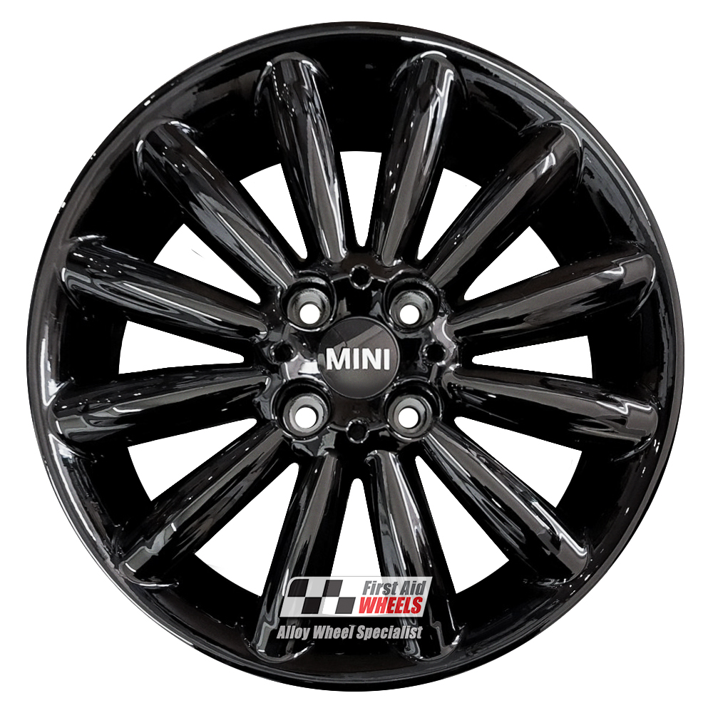 [R483GB] R483GB EXCHANGE SERVICE - MINI COOPER S 4x17" GENUINE R116 GLOSS BLACK ALLOY WHEELS