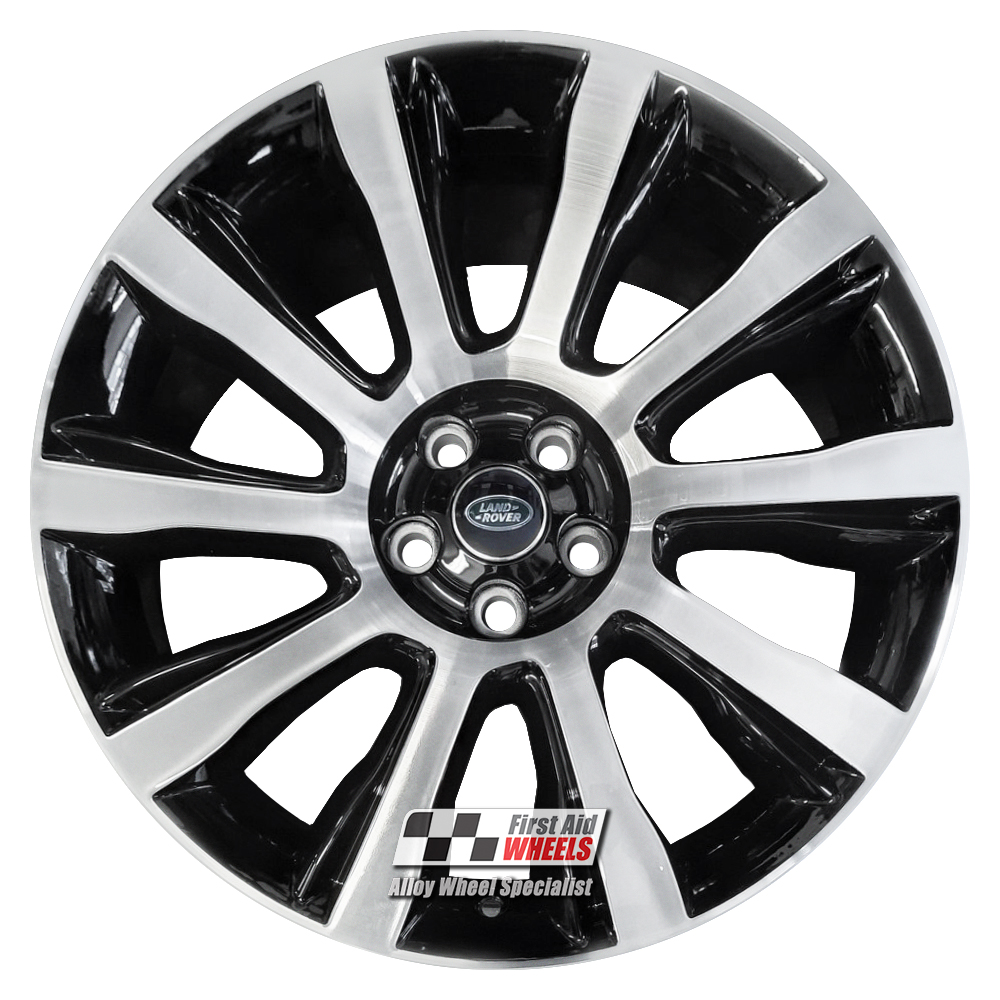 [R484DCB] R484DCB EXCHANGE SERVICE - RANGE ROVER L405 4x21" GENUINE STYLE 5 GLOSS BLACK DIAMOND CUT ALLOY WHEELS