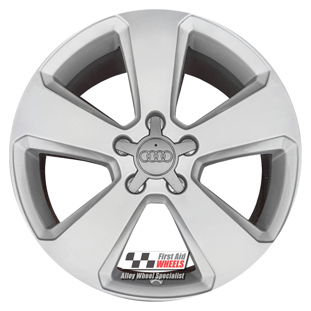 [R486G] R486G EXCHANGE SERVICE - AUDI A3 8V 4x17" GENUINE 5 SPOKE GREY ALLOY WHEELS