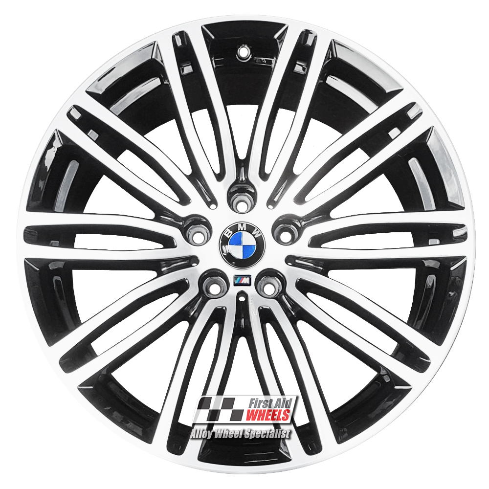 [R490DCB] R490DCB EXCHANGE SERVICE - BMW 5 SERIES G30 4x19" GENUINE STYLE 664M GLOSS BLACK DIAMOND CUT ALLOY WHEELS