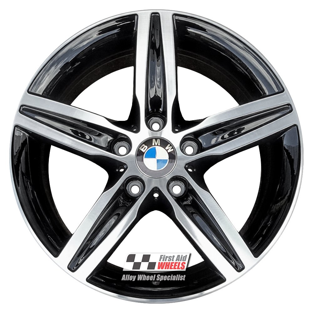 [R498DCB] R498DCB EXCHANGE SERVICE - BMW 1 2 SERIES 4x17" GENUINE STYLE 379 GLOSS BLACK DIAMOND CUT ALLOY WHEELS