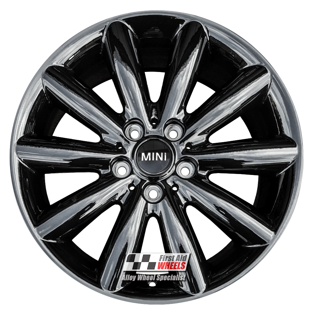 [R519GB] R519GB EXCHANGE SERVICE - MINI COOPER S 4x17" GENUINE 499 COSMOS GLOSS BLACK ALLOY WHEELS