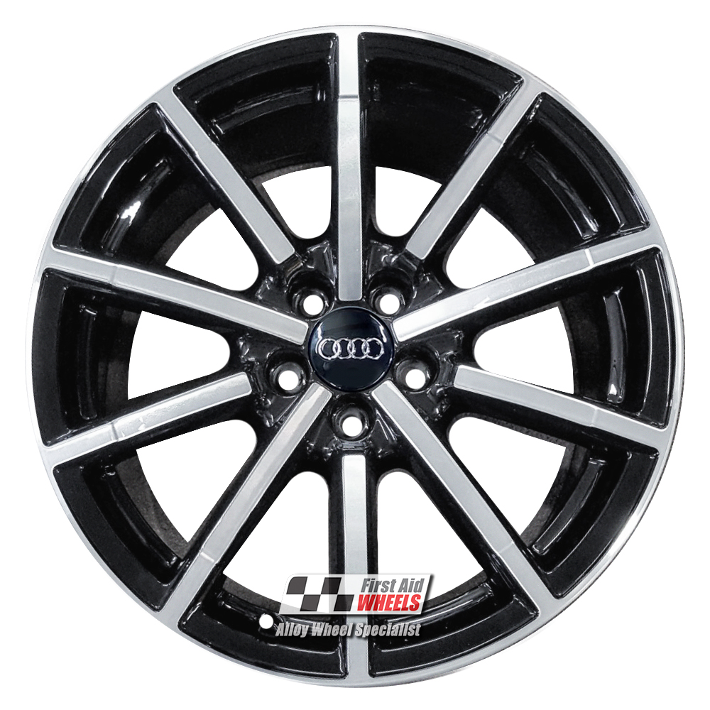[R523DCB] R523DCB EXCHANGE SERVICE - AUDI A1 4x17" GENUINE 10 SPOKE GLOSS BLACK DIAMOND CUT ALLOY WHEELS