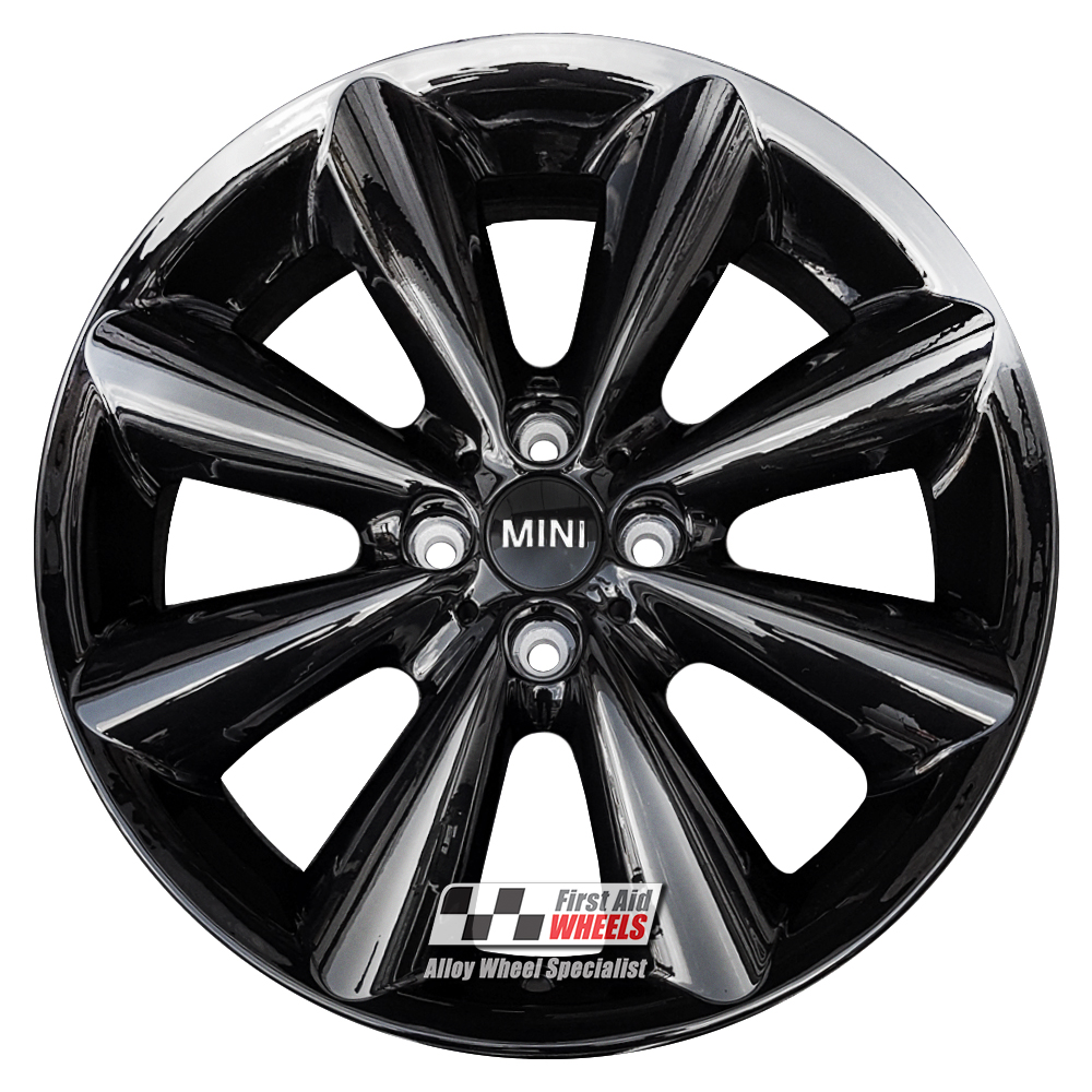 [R530GB] R530GB EXCHANGE SERVICE - MINI COOPER S 4x17" GENUINE R121 CONICAL GLOSS BLACK ALLOY WHEELS