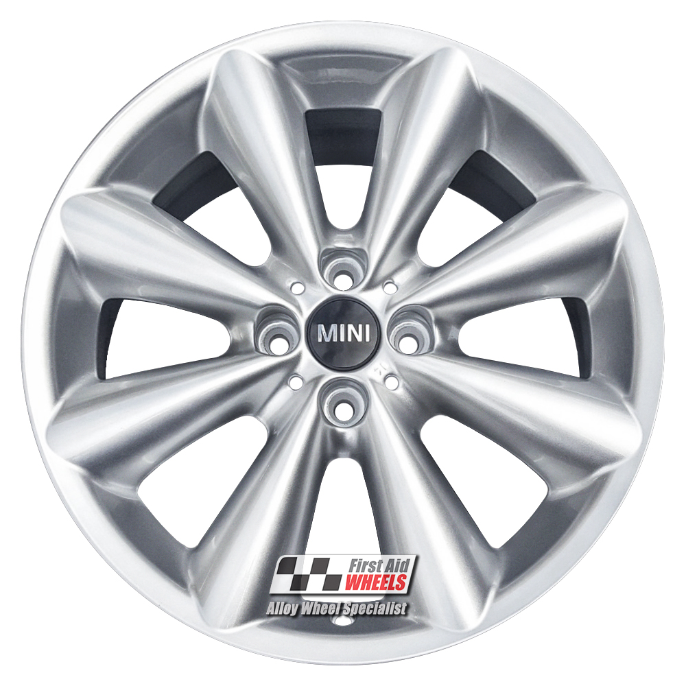 [R530S] R530S EXCHANGE SERVICE - MINI COOPER S 4x17" GENUINE R121 CONICAL SILVER ALLOY WHEELS