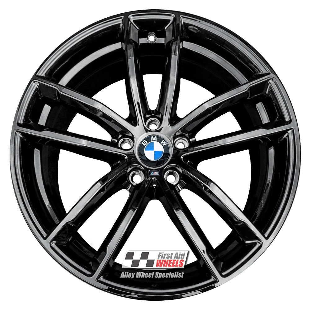[R534GB] R534GB EXCHANGE SERVICE - BMW 5 SERIES G30 4x18" GENUINE STYLE 662M GLOSS BLACK ALLOY WHEELS