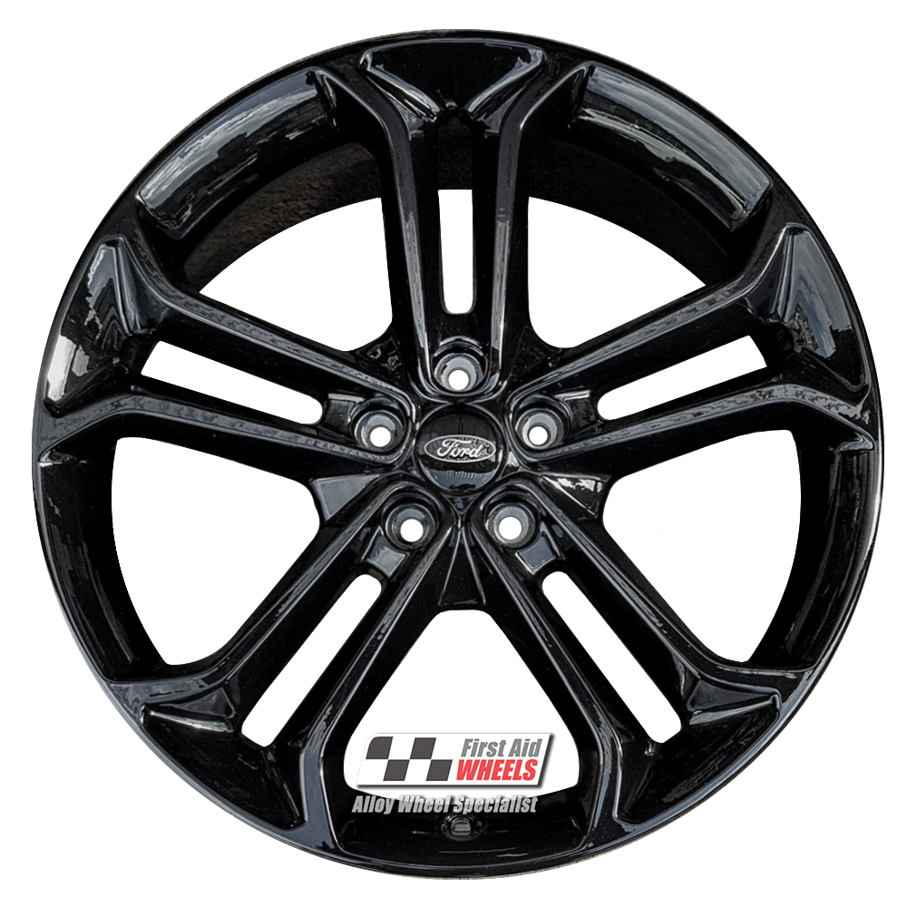 [R561GB] R561GB EXCHANGE SERVICE - FORD FOCUS ST 4x19" GENUINE 5 TWIN SPOKE GLOSS BLACK ALLOY WHEELS