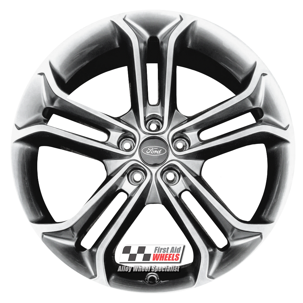 [R561SC] R561SC EXCHANGE SERVICE - FORD FOCUS ST 4x19" GENUINE 5 TWIN SPOKE SHADOW CHROME ALLOY WHEELS