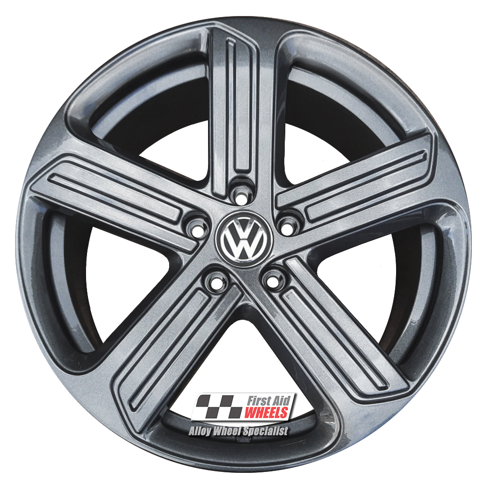 [R564A] R564A EXCHANGE SERVICE - VW GOLF R MK7 4x18" GENUINE CADIZ ANTHRACITE ALLOY WHEELS