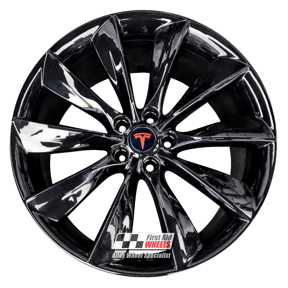 [R577GB] R577GB EXCHANGE SERVICE - TESLA MODEL S 4x21" GENUINE TURBINE GLOSS BLACK ALLOY WHEELS