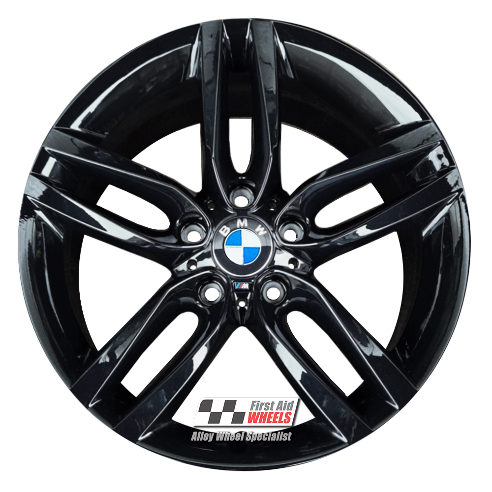 [R579GB] R579GB EXCHANGE SERVICE - BMW 1 2 SERIES 4x18" GENUINE STYLE 461M GLOSS BLACK ALLOY WHEELS