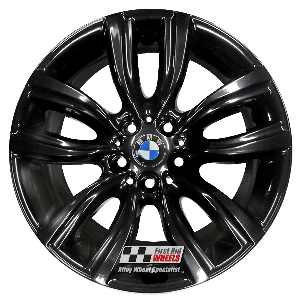 [R585GB] R585GB EXCHANGE SERVICE - BMW 2 SERIES TOURER 4x18" GENUINE STYLE 485 GLOSS BLACK ALLOY WHEELS