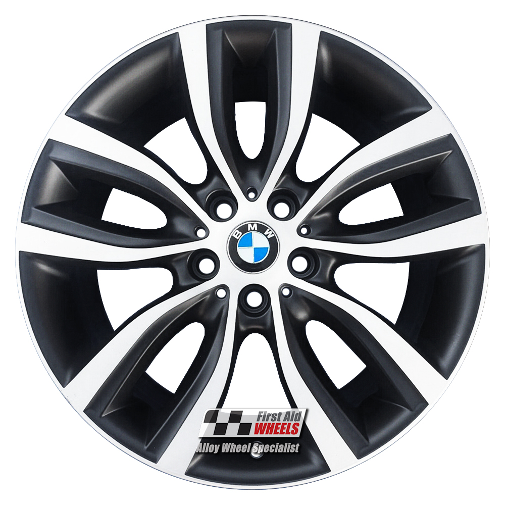 [R585DBS] R585DBS EXCHANGE SERVICE - BMW 2 SERIES TOURER 4x18" GENUINE STYLE 485 SATIN BLACK DIAMOND CUT ALLOY WHEELS