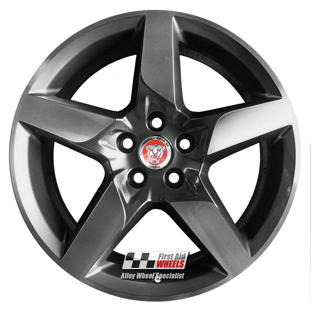 [R589DCG] R589DCG EXCHANGE SERVICE - JAGUAR XE 4x18" GENUINE STYLE 5030 GREY DIAMOND CUT ALLOY WHEELS