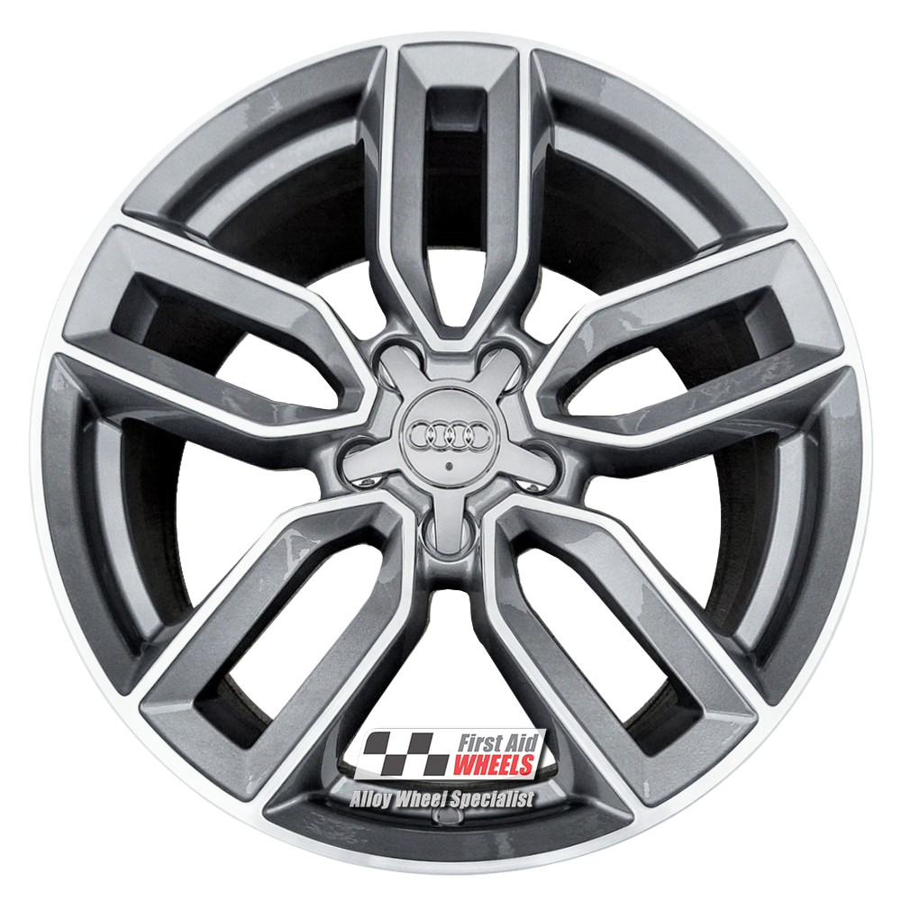 [R602DCA] R602DCA EXCHANGE SERVICE - AUDI A3 S3 8V 4x18" GENUINE 5 V SPOKE ANTHRACITE DIAMOND CUT ALLOY WHEELS
