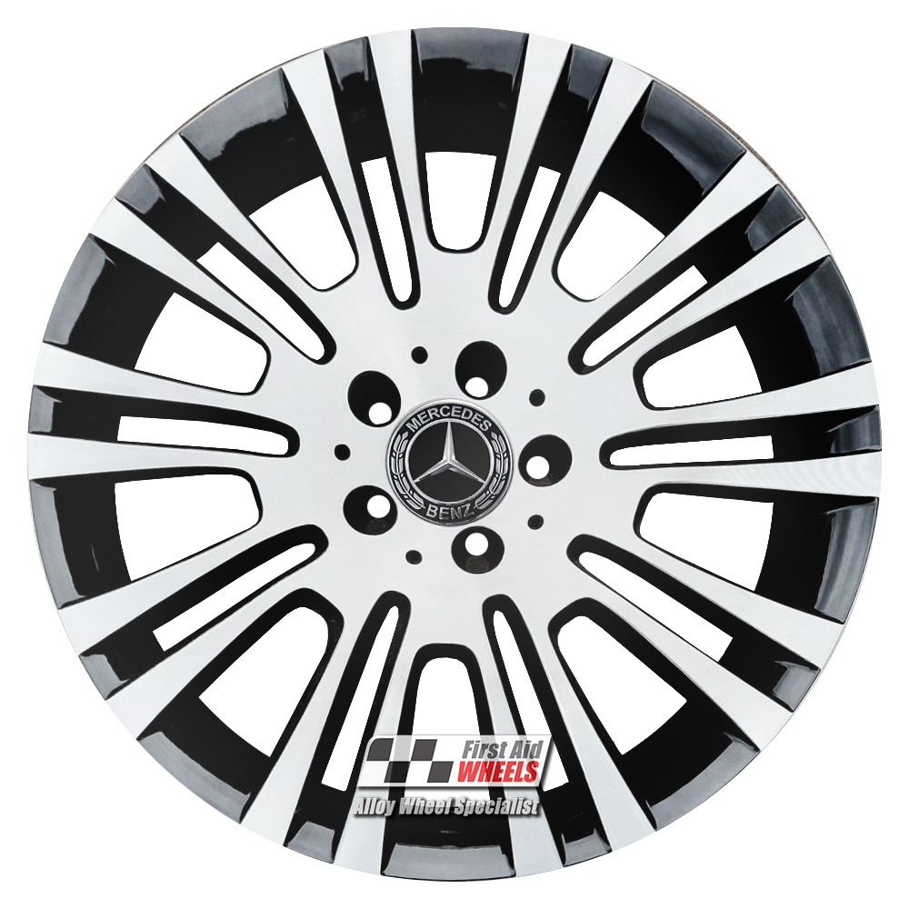 R612DCB EXCHANGE SERVICE - MERCEDES VIANO VITO 4x18" GENUINE GLOSS BLACK DIAMOND CUT ALLOY WHEELS