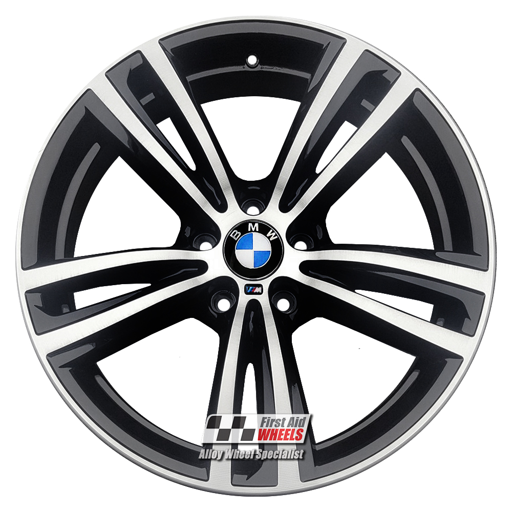 [R345DCB] R345DCB EXCHANGE SERVICE - BMW 3 / 4 SERIES 4x19" GENUINE 442M BLACK DIAMOND CUT ALLOY WHEELS