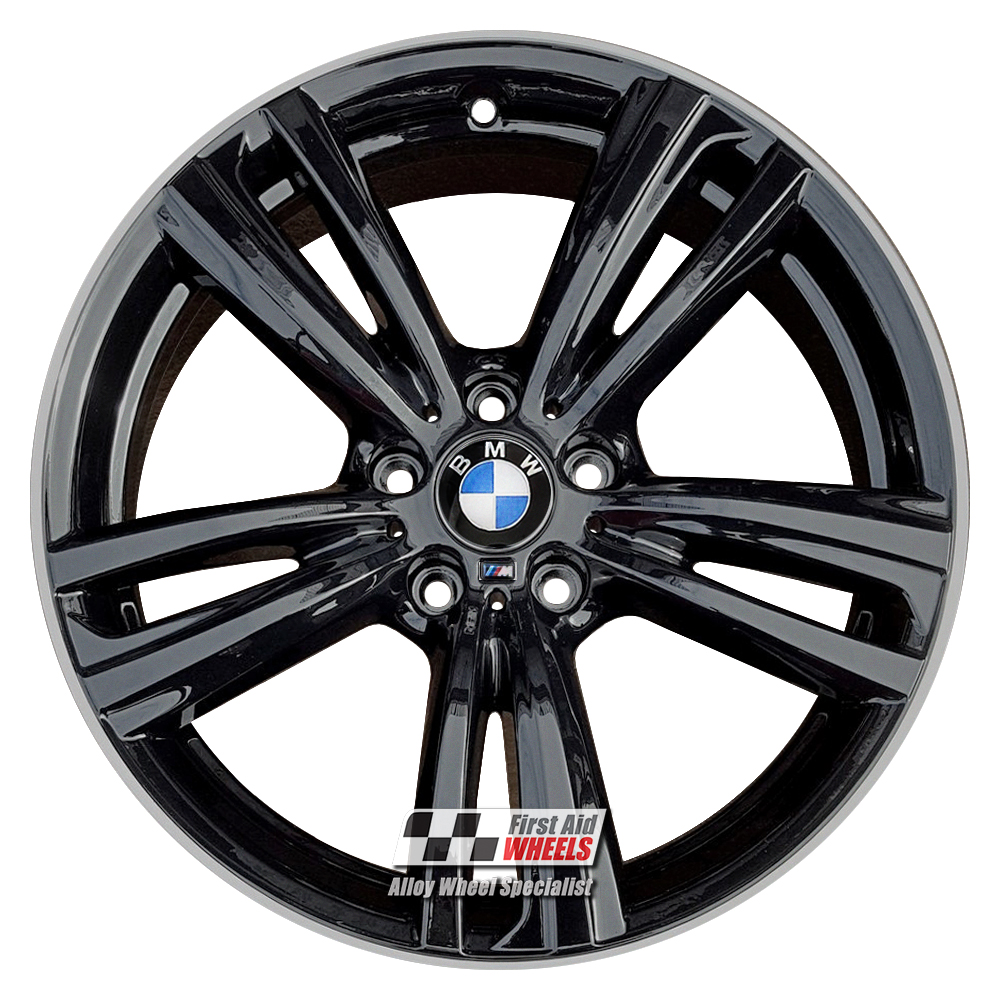 [R345BGD] R345BGD EXCHANGE SERVICE - BMW 3 / 4 SERIES 4x19" GENUINE 442M BLACK DIAMOND CUT ALLOY WHEELS