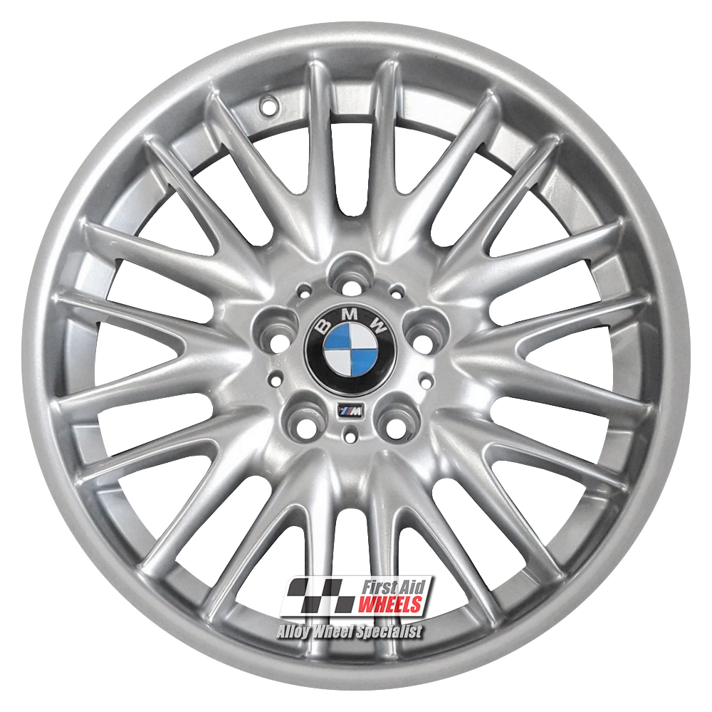 [R100S] R100S EXCHANGE SERVICE - BMW 3 E46 4x18" GENUINE STYLE 72M MV1 SILVER ALLOY WHEELS