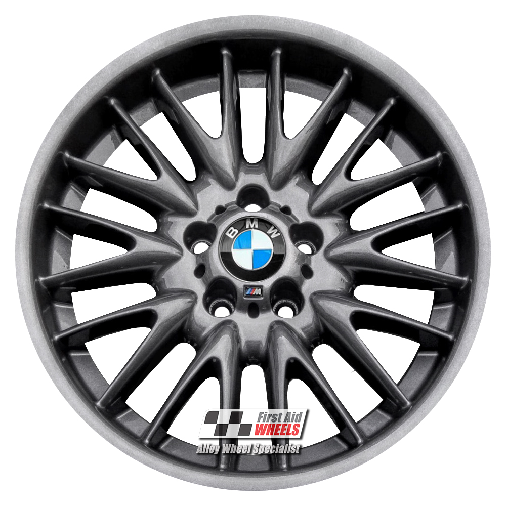 [R100A] R100A EXCHANGE SERVICE - BMW 3 E46 4x18" GENUINE STYLE 72M MV1 ANTHRACITE ALLOY WHEELS