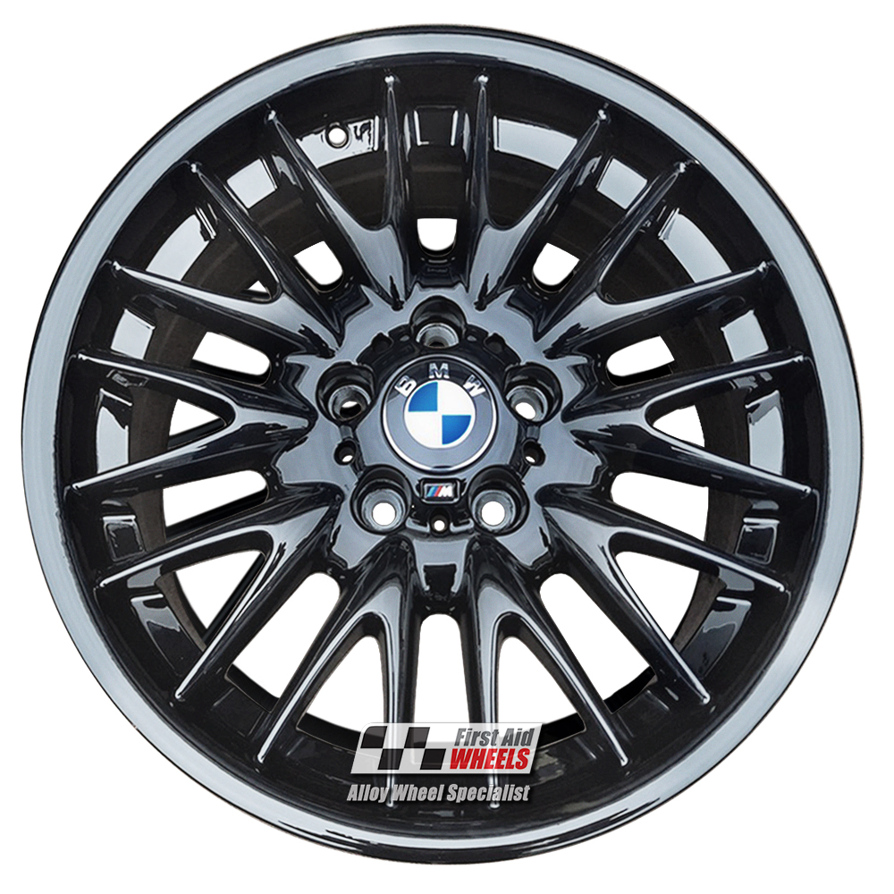 [R100GB] R100GB EXCHANGE SERVICE - BMW 3 E46 4x18" GENUINE STYLE 72M MV1 GLOSS BLACK ALLOY WHEELS
