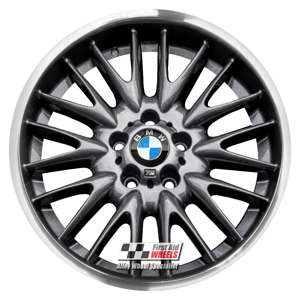 [R100DCA] R100DCA EXCHANGE SERVICE - BMW 3 E46 4x18" GENUINE STYLE 72M MV1 ANTHRACITE DIAMOND EDGE ALLOY WHEELS