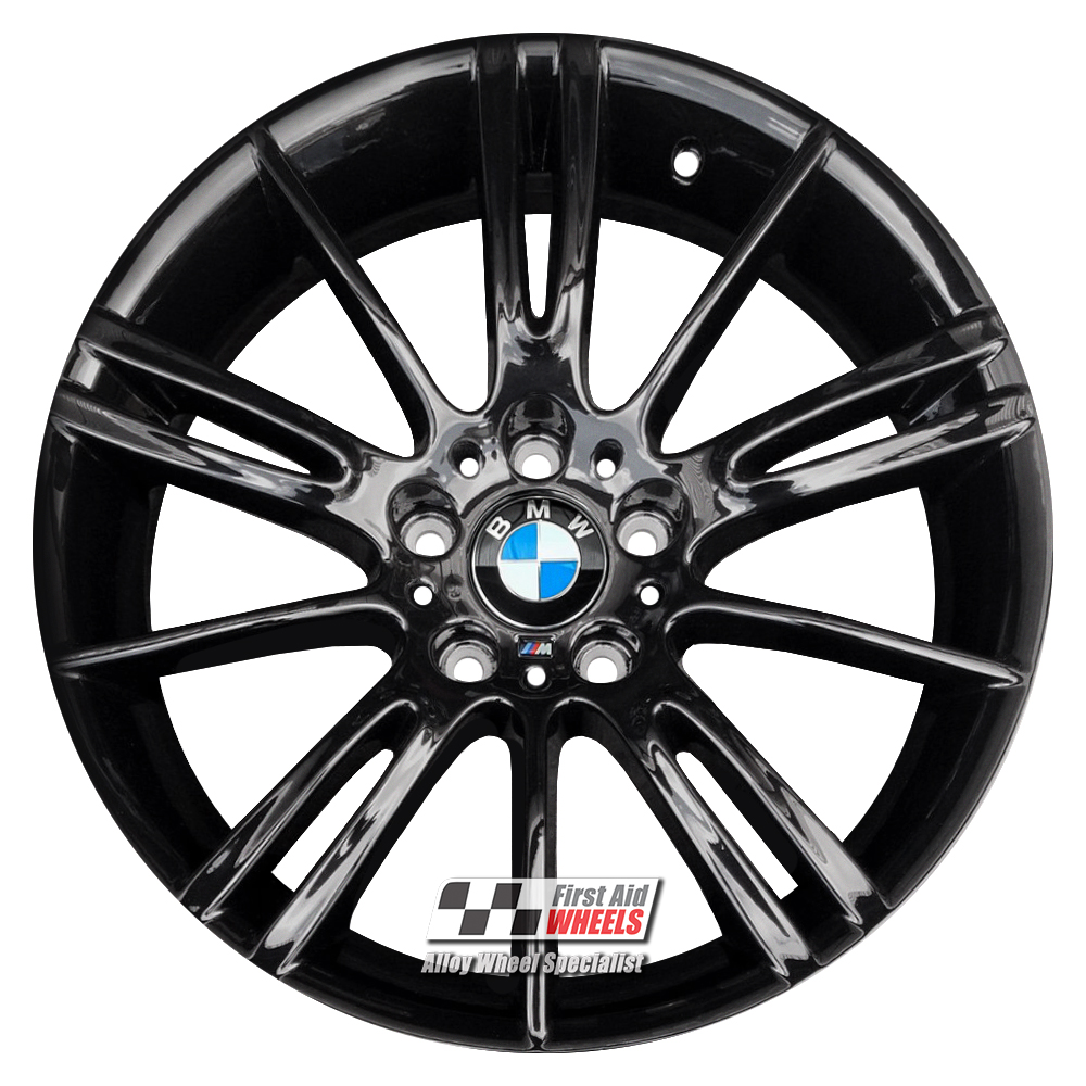 [R103GB] R103GB EXCHANGE SERVICE - BMW 3 SERIES 4x18" GENUINE STYLE 193M MV3 GLOSS BLACK ALLOY WHEELS