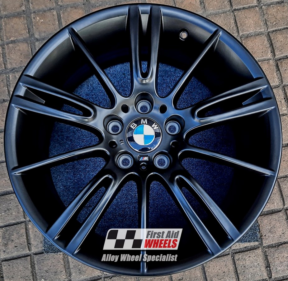 [R103SB] R103SB EXCHANGE SERVICE - BMW 3 SERIES 4x18" GENUINE STYLE 193M MV3 SATIN BLACK ALLOY WHEELS