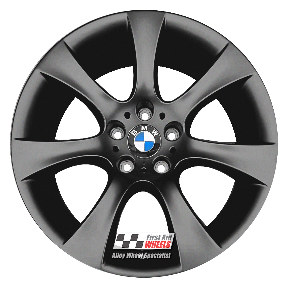 [R106SB] R106SB EXCHANGE SERVICE - BMW 5 SERIES E61 4x18" GENUINE STYLE 124 SATIN BLACK ALLOY WHEELS