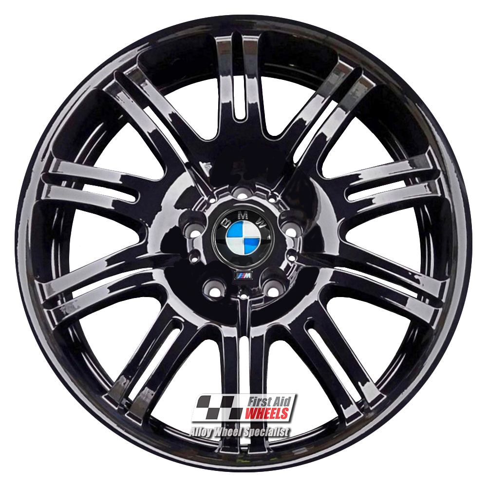 [R109GB] R109GB EXCHANGE SERVICE - BMW E46 M3 4x19" GENUINE STYLE 67M GLOSS BLACK ALLOY WHEELS
