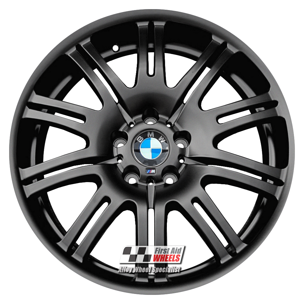 [R109SB] R109SB EXCHANGE SERVICE - BMW E46 M3 4x19" GENUINE STYLE 67M SATIN BLACK ALLOY WHEELS
