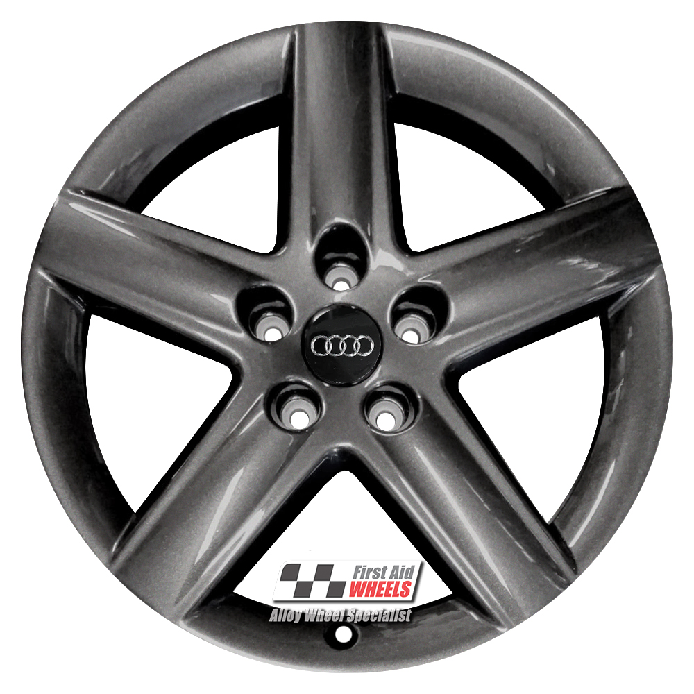 [R114AD] R114AD EXCHANGE SERVICE - AUDI A3 8P 4x17" GENUINE 5 SPOKE DARK ANTHRACITE ALLOY WHEELS
