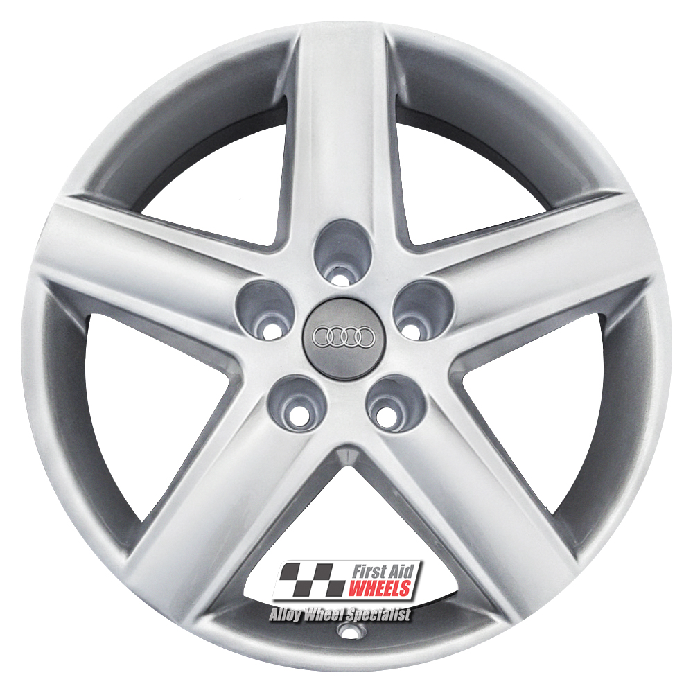 [R114S] R114S EXCHANGE SERVICE - AUDI A3 8P 4x17" GENUINE 5 SPOKE SILVER ALLOY WHEELS