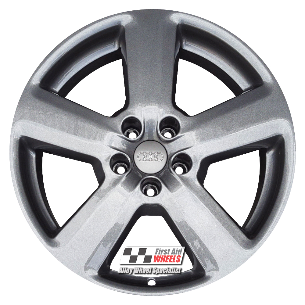 [R119A] R119A EXCHANGE SERVICE - AUDI A4 A6 4x18" GENUINE S-LINE 5 SPOKE ANTHRACITE ALLOY WHEELS