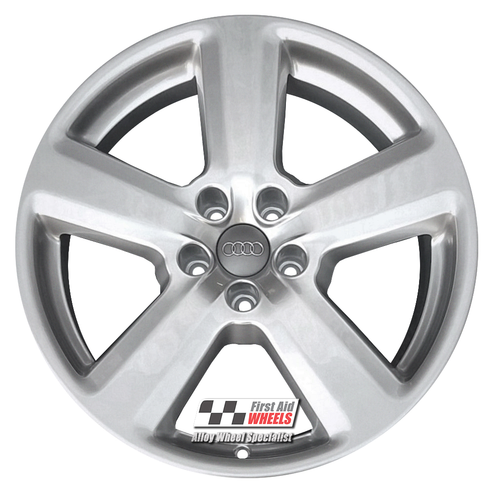 [R119S] R119S EXCHANGE SERVICE - AUDI A4 A6 4x18" GENUINE S-LINE 5 SPOKE SILVER ALLOY WHEELS