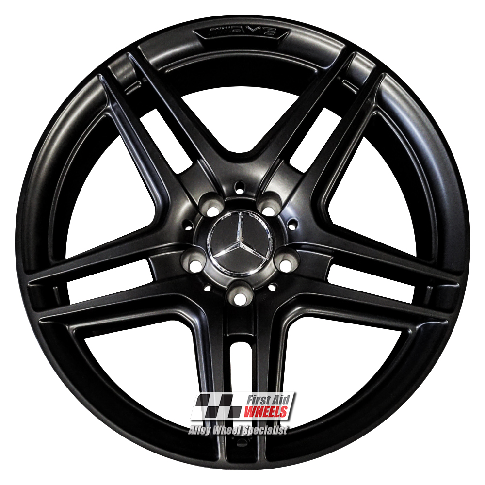 [R121SB] R121SB EXCHANGE SERVICE - MERCEDES C CLASS 4x18" GENUINE AMG IV SATIN BLACK ALLOY WHEELS