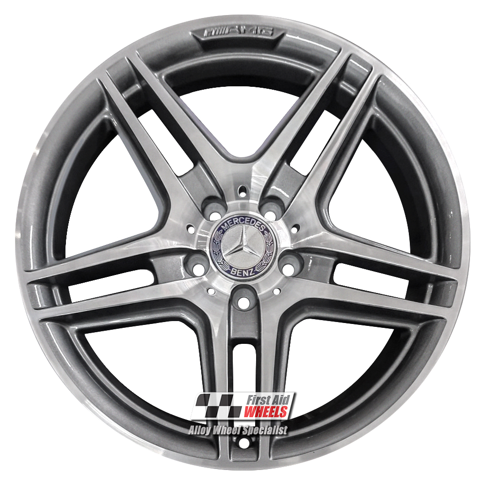 [R121DCG] R121DCG EXCHANGE SERVICE - MERCEDES C CLASS 4x18" GENUINE AMG IV GREY DIAMOND CUT ALLOY WHEELS