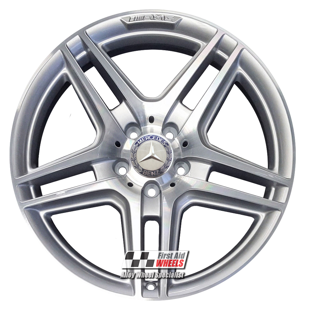 [R121DCS] R121DCS EXCHANGE SERVICE - MERCEDES C CLASS 4x18" GENUINE AMG IV SILVER DIAMOND CUT ALLOY WHEELS