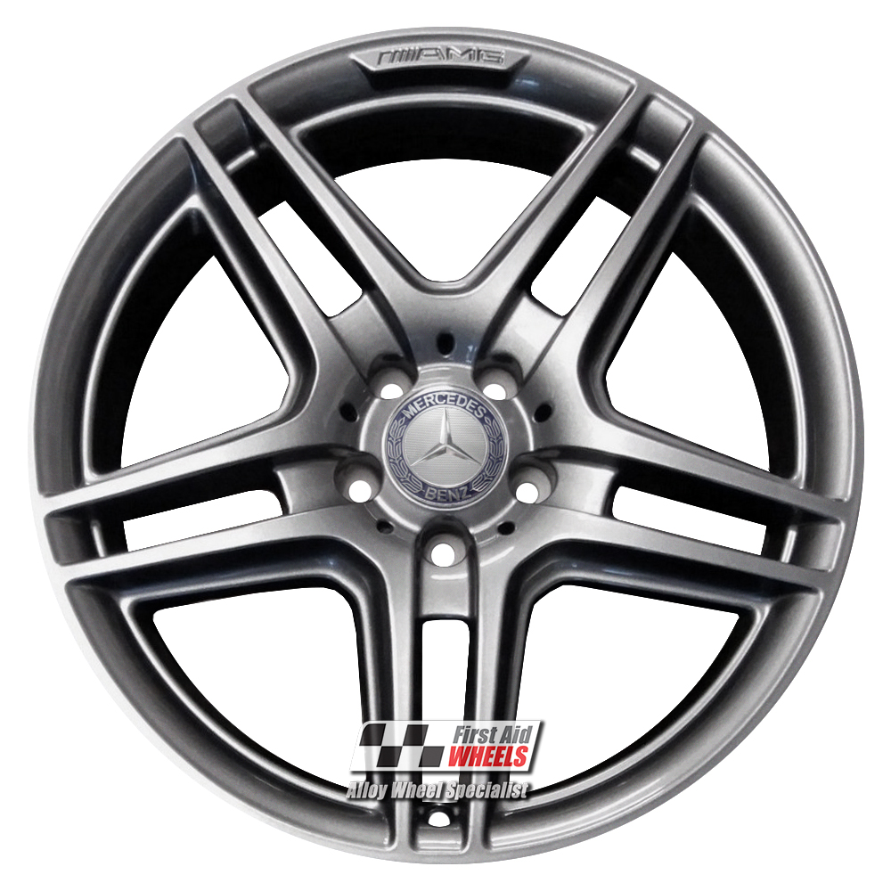 [R121G] R121G EXCHANGE SERVICE - MERCEDES C CLASS 4x18" GENUINE AMG IV GREY ALLOY WHEELS