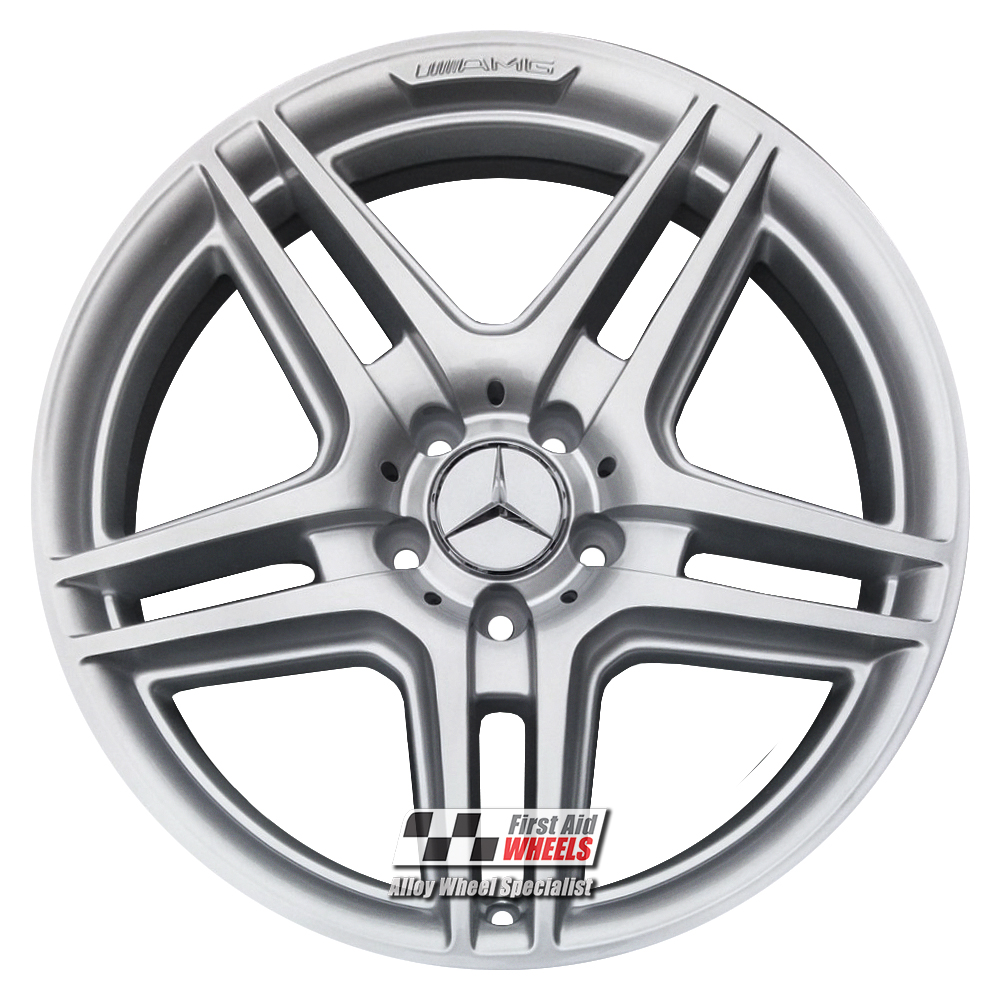 [R121S] R121S EXCHANGE SERVICE - MERCEDES C CLASS 4x18" GENUINE AMG IV SILVER ALLOY WHEELS