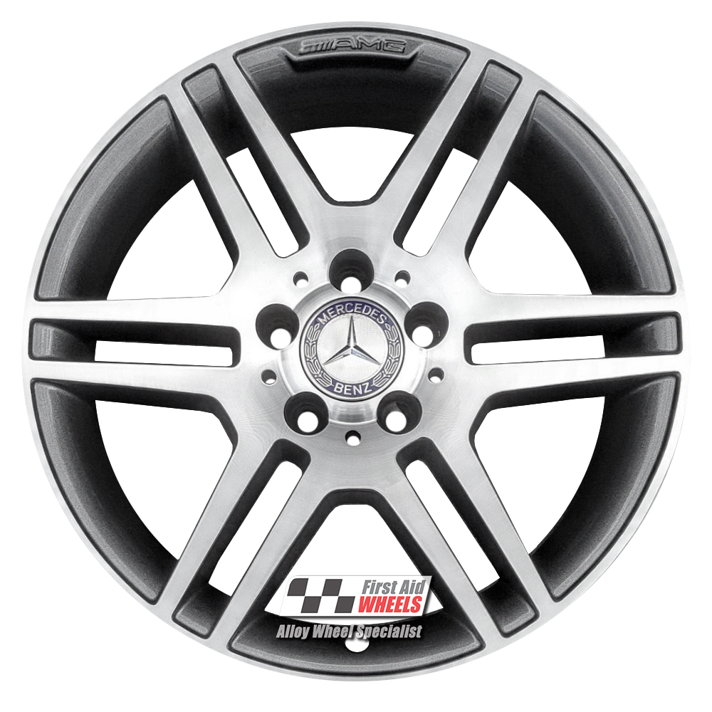 [R139DCA] R139DCA EXCHANGE SERVICE - MERCEDES C-CLASS W204 4x17" AMG ANTHRACITE DIAMOND CUT ALLOY WHEELS