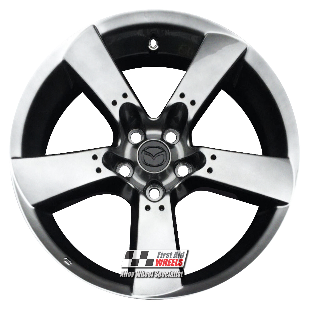 [R142SC] R142SC EXCHANGE SERVICE - MAZDA RX8 4x18" GENUINE 5 SPOKE SHADOW CHROME ALLOY WHEELS