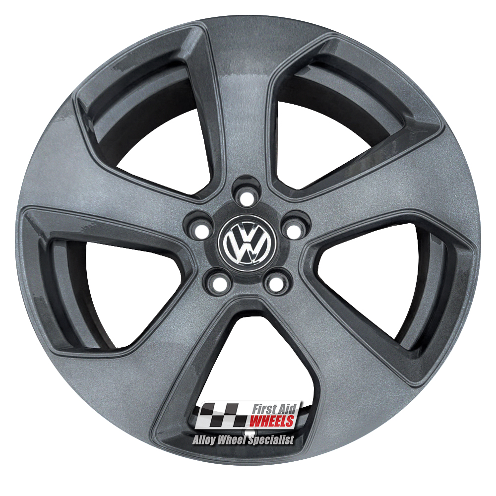 [R147A] R147A EXCHANGE SERVICE - VW GOLF MK7 GTI 4x18" GENUINE AUSTIN ANTHRACITE GREY ALLOY WHEELS
