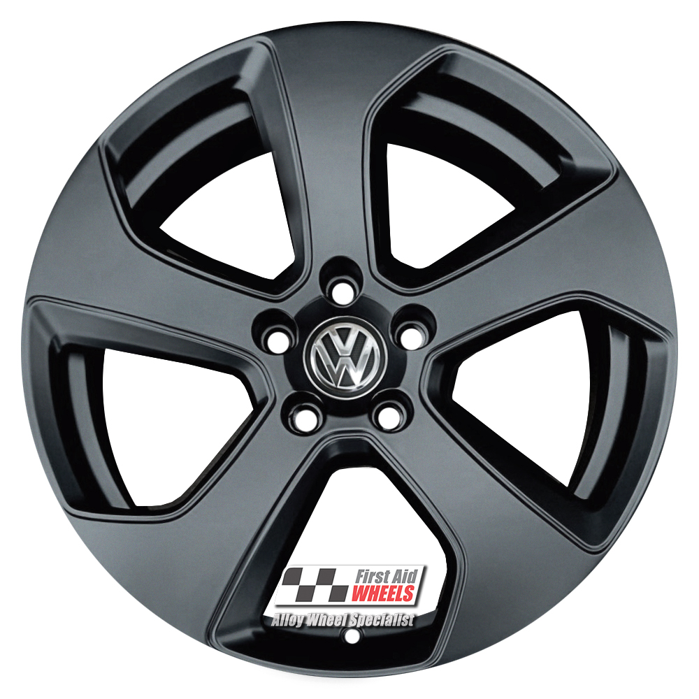 [R147SB] R147SB EXCHANGE SERVICE - VW GOLF MK7 GTI 4x18" GENUINE AUSTIN SATIN BLACK ALLOY WHEELS