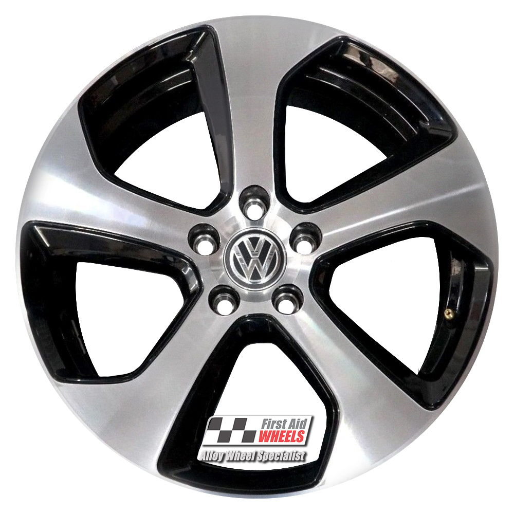 [R147DCB] R147DCB EXCHANGE SERVICE - VW GOLF MK7 GTI 4x18" GENUINE AUSTIN GLOSS BLACK DIAMOND CUT ALLOY WHEELS